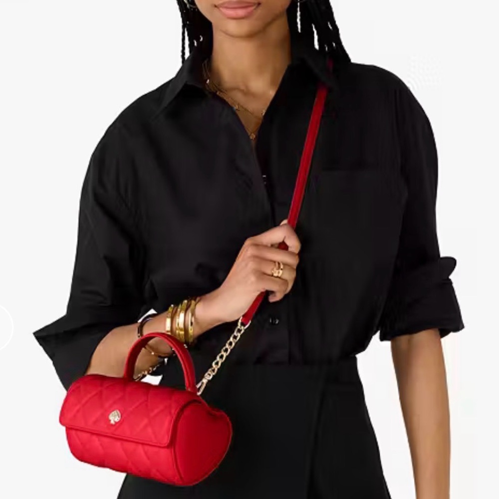Kate Spade  Heart Barrel Quilted Crossbody New originally $429